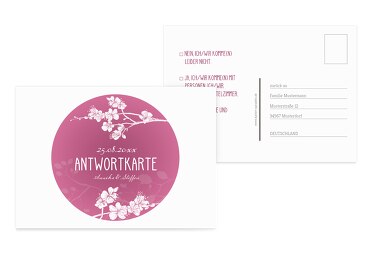 Antwortkarte Cherry Blossom
