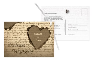 Hochzeit Ballonkarte Herzensgedicht