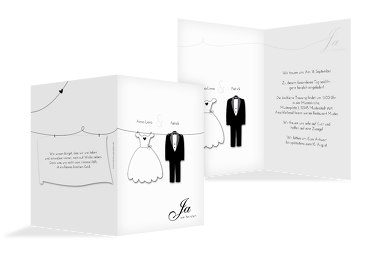 Hochzeit Einladung dress and suit