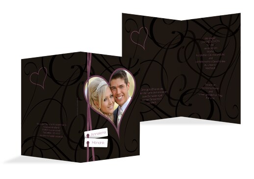 Hochzeit Dankeskarte Band Lila 105x148mm