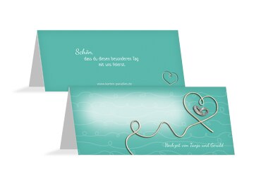 Hochzeit Tischkarte erfüllte Liebe