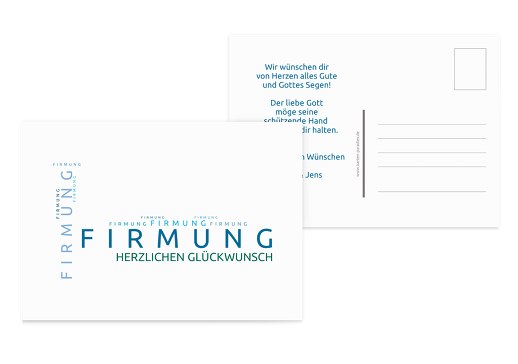 Glückwünsche zur Firmung Script Türkisdunkel 148x105mm