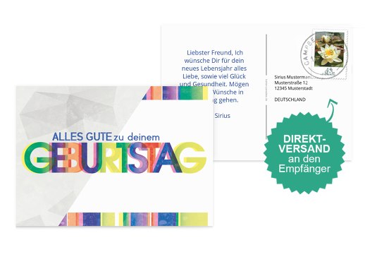 Glückwunschkarte zum Geburtstag Bunt Weiß 148x105mm