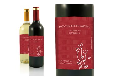 Hochzeit Flaschenetikett Liebestraum