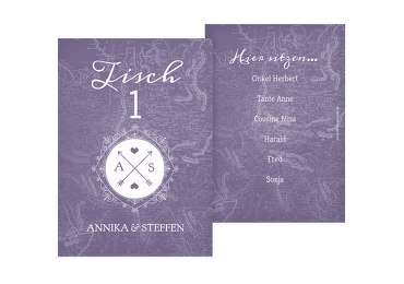 Tischnummer Hochzeitspass