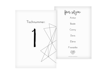 Hochzeit Tischnummer straight heart
