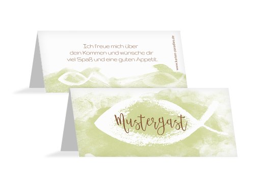 Tischkarte Aquarelltraum PastellHellGrün 100x44mm