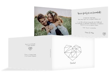 Hochzeit Dankeskarte straight heart