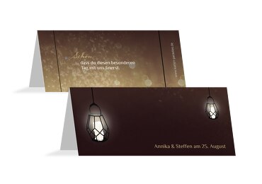 Hochzeit Tischkarte Vintage Laterne