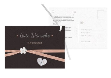 Hochzeit Ballonkarte sanfte Blüte