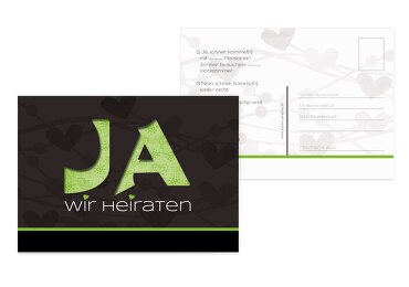 Hochzeit Antwortkarte wilde Herzen