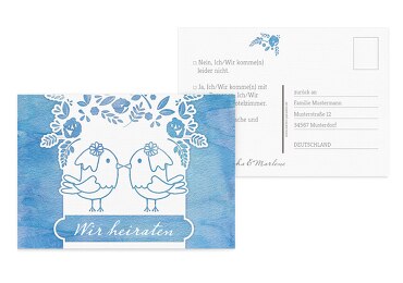 Antwortkarte Vogelpaar - Frauen