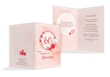 Geburtstagseinladung Aquarell Rosen 60