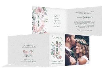 Hochzeit Dankeskarte Verträumt