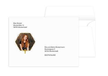Kommunion Umschlag Goldrausch