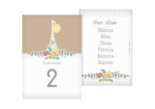 Tischnummer Paris Trauerbeige 105x148mm