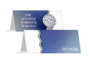 Taufe Tischkarte Schiffahrt