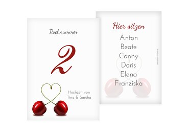 Tischnummer Kirsche