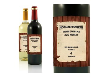 Hochzeit Flaschenetikett Steckbrief
