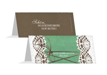 Hochzeit Tischkarte Vintage Schleife