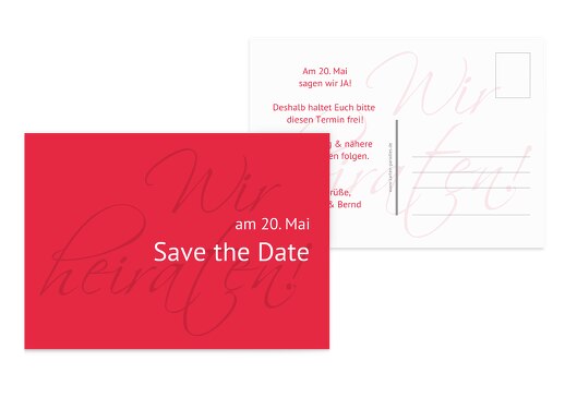 Hochzeit Save-the-Date Liebesbrief Rot 148x105mm