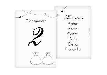 Tischnummer dresses