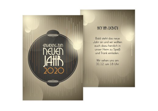 Neujahrskarte Glamour Orange 105x148mm