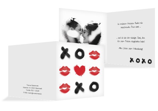 Valentinskarte xoxo Rot 145x145mm