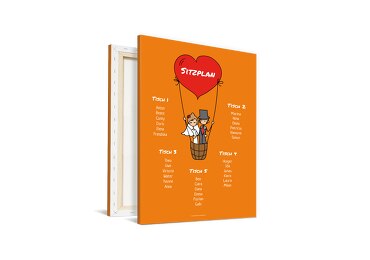 Sitzplan Comic Brautpaar