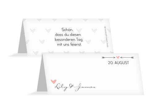 Hochzeit Tischkarte Pärchen Weiß 100x44mm