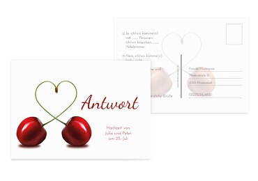 Hochzeit Antwortkarte Kirsche