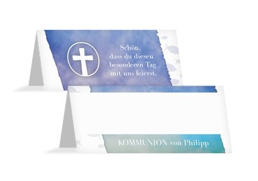 Kommunion Tischkarte Himmelreich