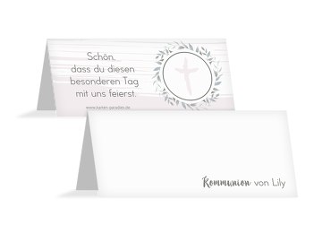 Kommunion Tischkarte Kranz