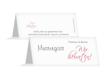 Hochzeit Tischkarte Liebesbrief