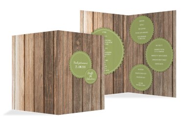 Hochzeit Menükarte Vintage Holz
