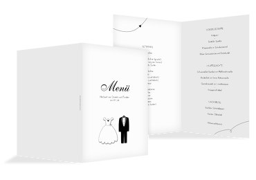 Hochzeit Menükarte dress and suit