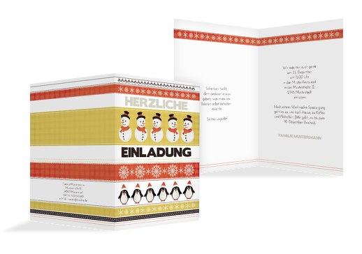 Einladung Kariert SoftGelbOrange 105x148mm