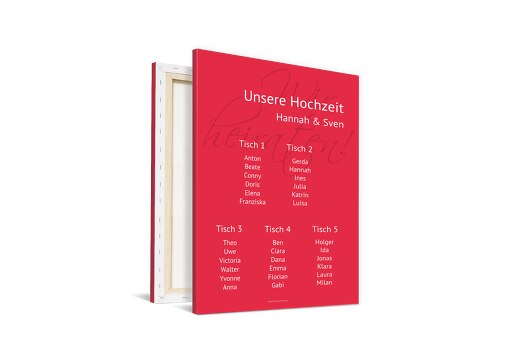 Sitzplan Liebesbrief Rot 400x600mm