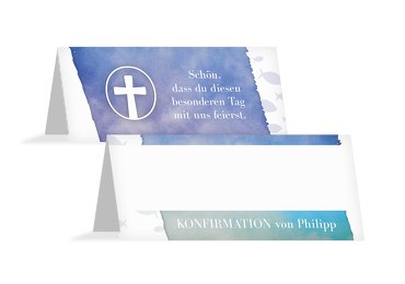 Konfirmation Tischkarte Himmelreich