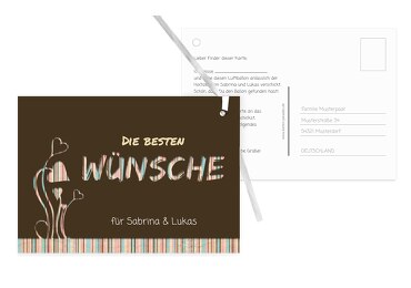 Hochzeit Ballonkarte Wir heiraten