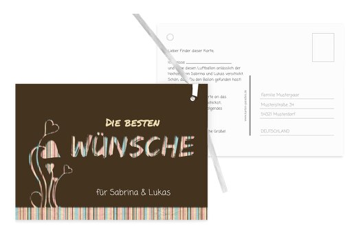 Hochzeit Ballonkarte Wir heiraten braunmatsch 148x105mm
