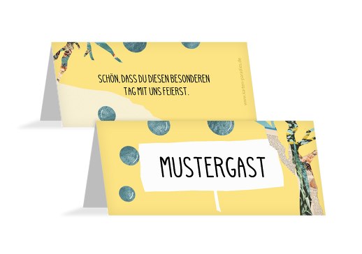 Kommunion Tischkarten Modern SoftGelbOrange 100x44mm