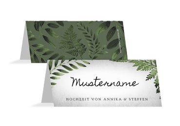 Hochzeit Tischkarte Blätterwerk