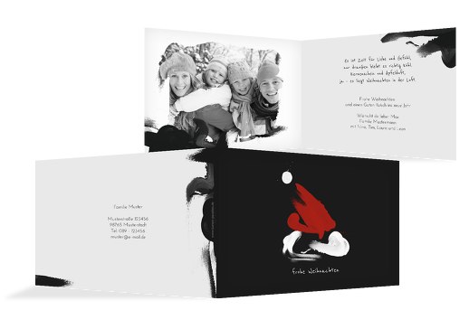 Foto Grußkarte Weihnachten Farbenmütze Schwarz 148x105mm