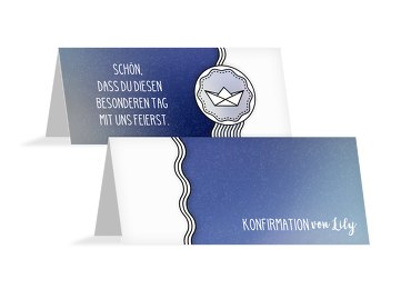 Konfirmation Tischkarte Schiffahrt