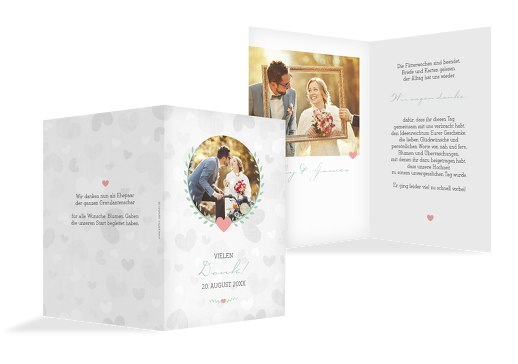 Hochzeit Dankeskarte Zarte Ranke hellgrünblau 105x148mm