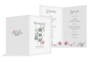 Hochzeit Menükarte Verträumt