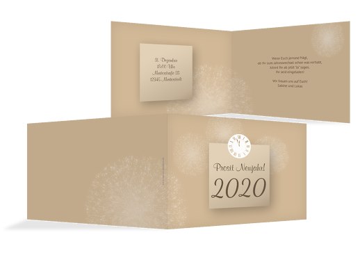 Neujahrskarte Cream Beige 148x105mm