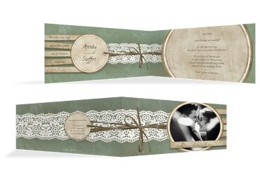 Hochzeit Dankeskarte Vintage Lace