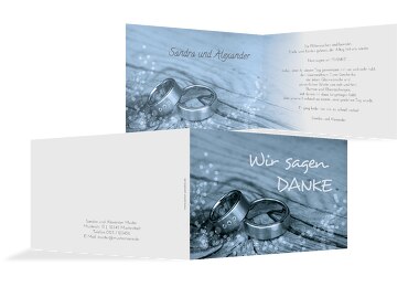 Hochzeit Dankeskarte 2 Eheringe
